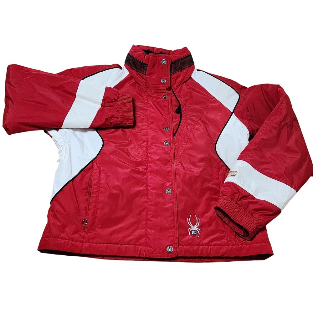 Spyder XTL 10,000 Jacket Womens 8 Red White Ski Hooded Thinsulate Snowboard